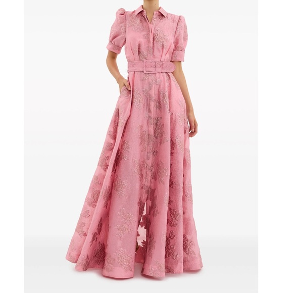 Rebecca Vallance Dresses & Skirts - Rebecca Vallance Pink Puff Sleeve Gown